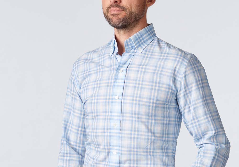 The Light Blue Emrick Plaid Casual Shirt Casual Shirt- Ledbury
