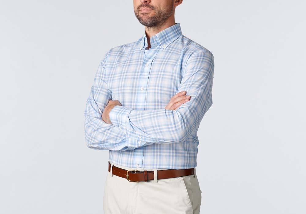The Light Blue Emrick Plaid Casual Shirt Casual Shirt- Ledbury