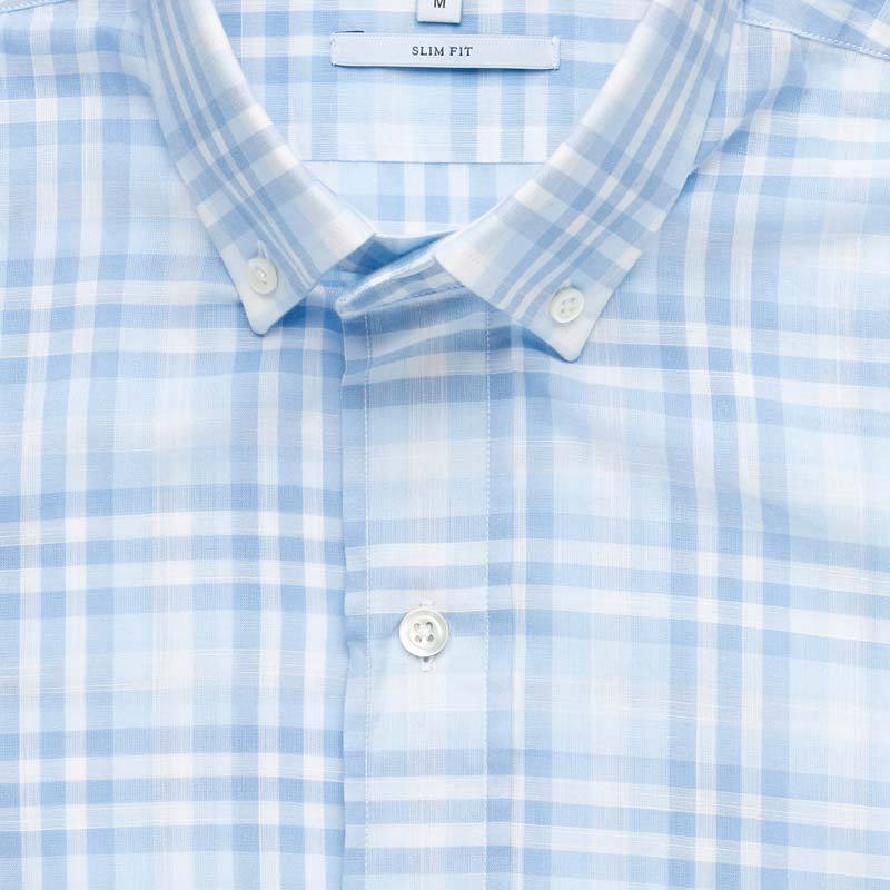 The Light Blue Emrick Plaid Casual Shirt Casual Shirt- Ledbury