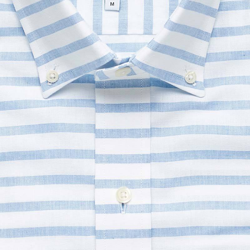 The Blue Short Sleeve Gunnin Stripe Casual Shirt Short Sleeve- Ledbury