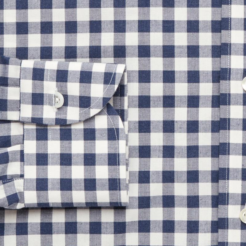 The Navy Currier Heather Gingham Casual Shirt Casual Shirt- Ledbury