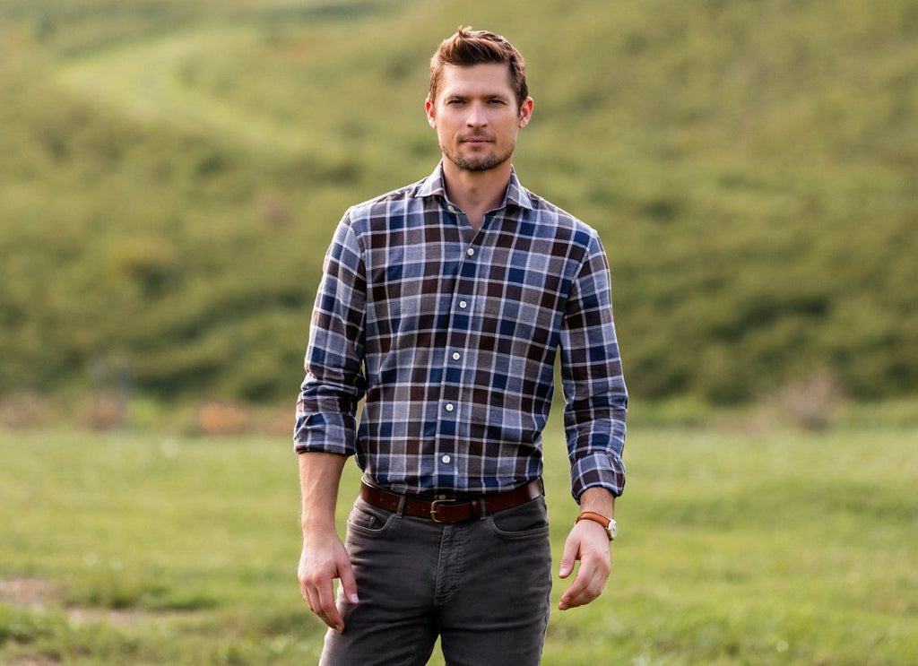 The 2018 Cadet Blue Tennyson Plaid Casual Shirt Casual Shirt- Ledbury