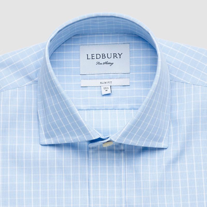 The Blue McBride Check Dress Shirt Dress Shirt- Ledbury