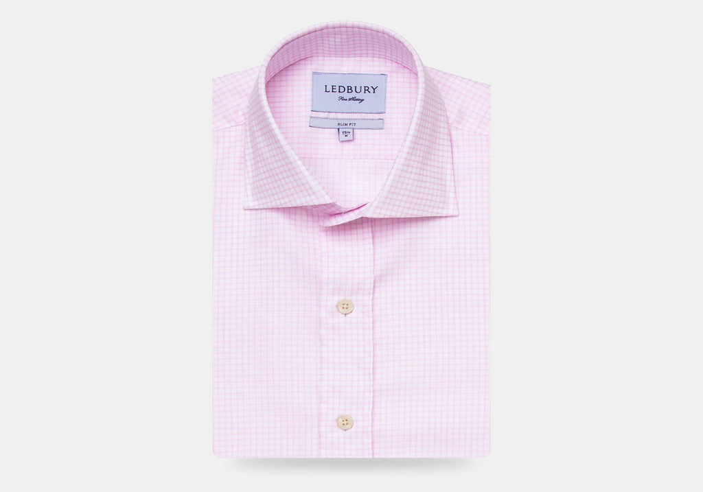 The Pink Kimball Check Dress Shirt Dress Shirt- Ledbury