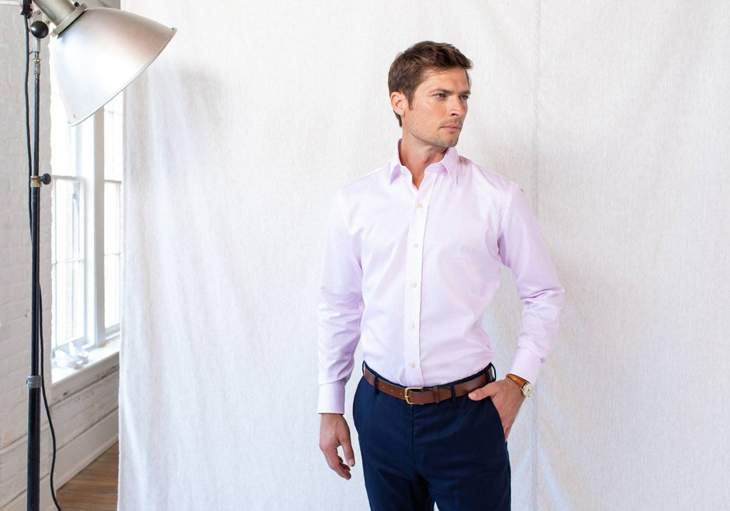 The Pink Kimball Check Dress Shirt Dress Shirt- Ledbury