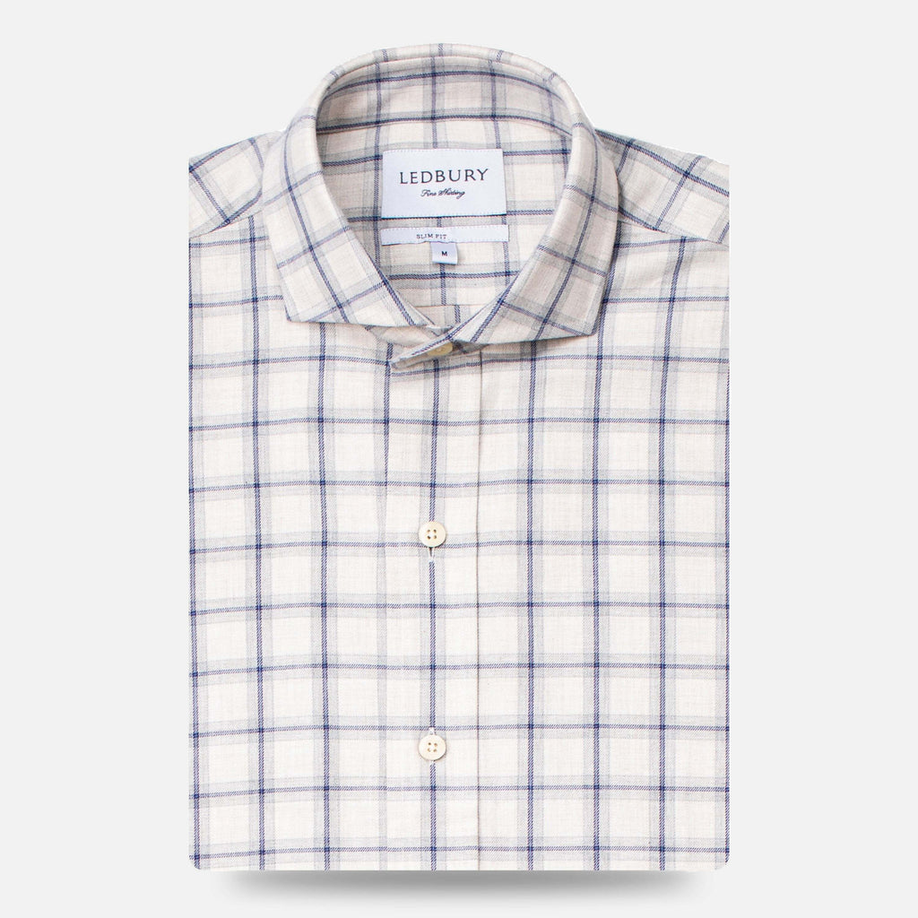 The Light Grey Heather Dartmore Flannel Casual Shirt- Ledbury