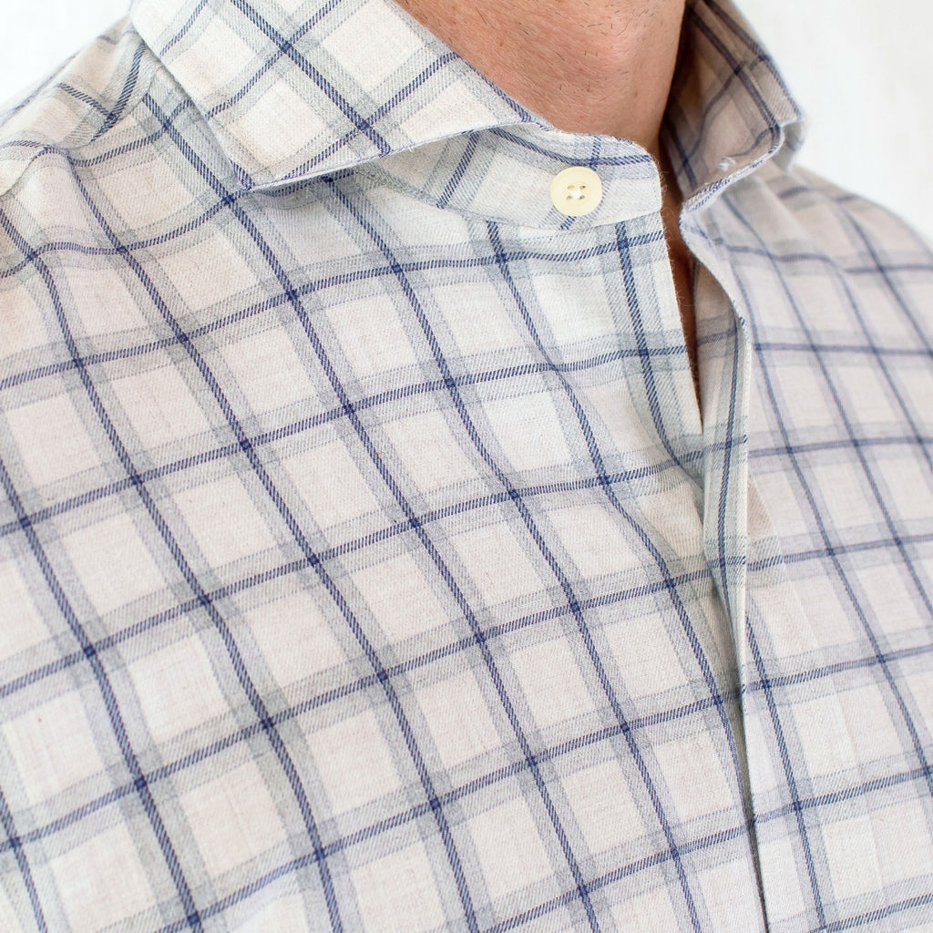 The Light Grey Heather Dartmore Flannel Casual Shirt- Ledbury