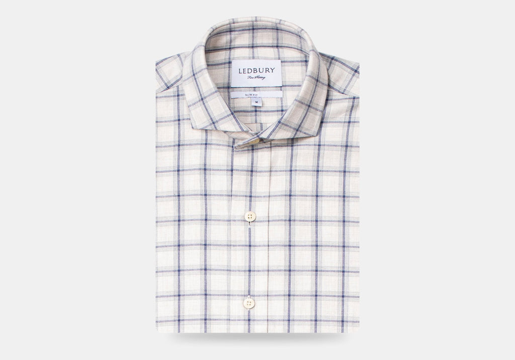 The Light Grey Heather Dartmore Flannel Casual Shirt- Ledbury