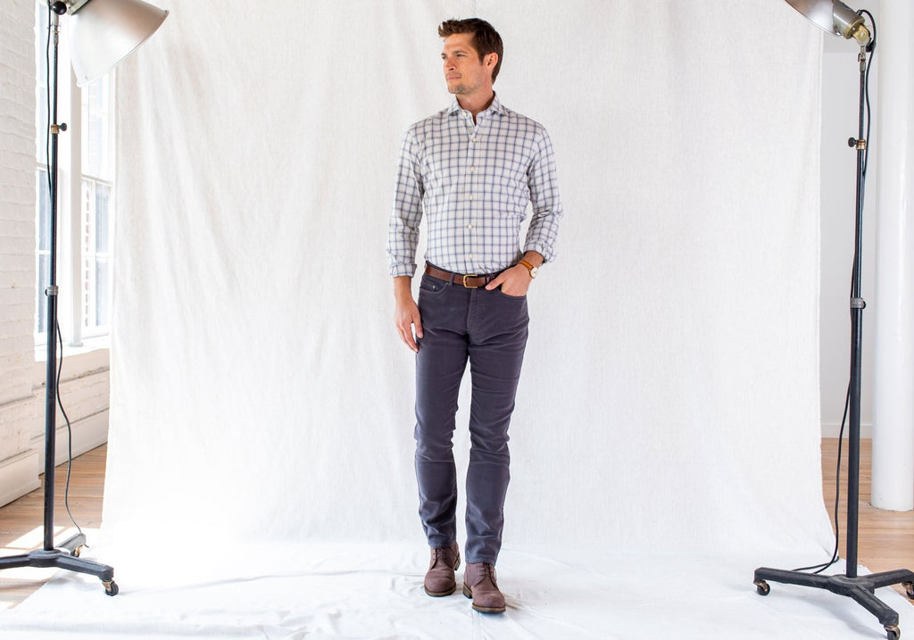 The Light Grey Heather Dartmore Flannel Casual Shirt- Ledbury
