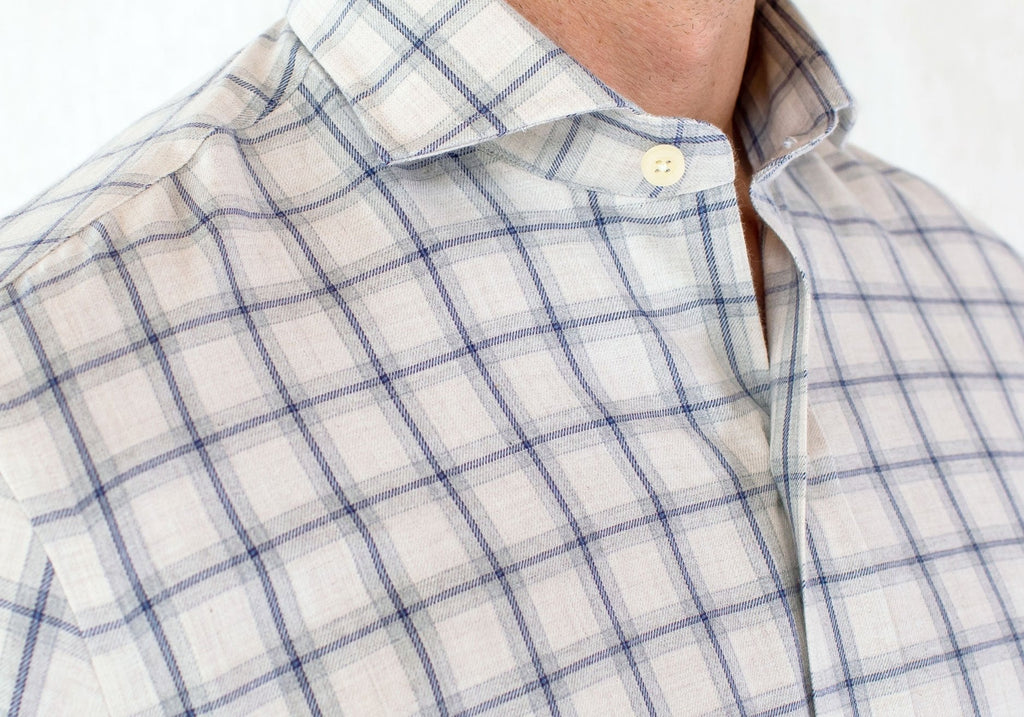The Light Grey Heather Dartmore Flannel Casual Shirt- Ledbury