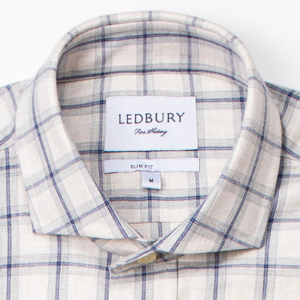The Light Grey Heather Dartmore Flannel Casual Shirt- Ledbury