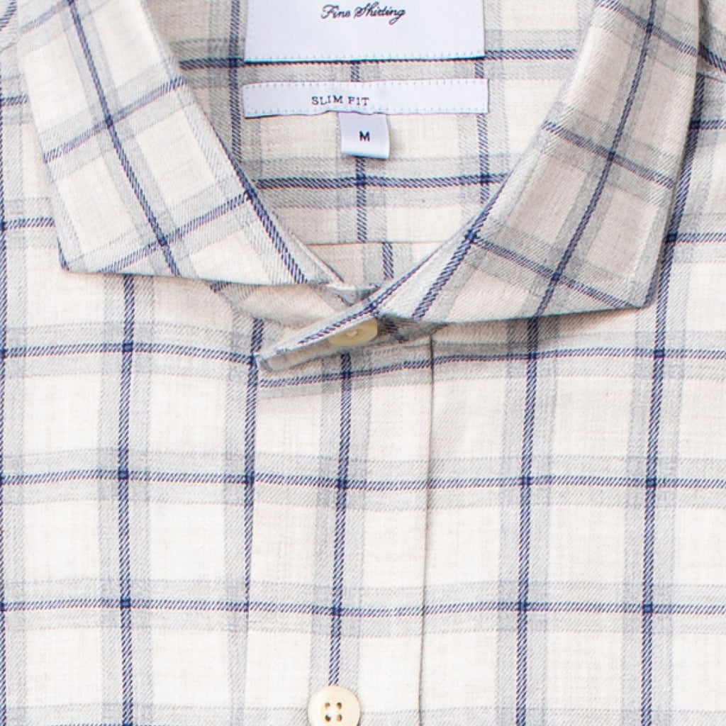 The Light Grey Heather Dartmore Flannel Casual Shirt- Ledbury