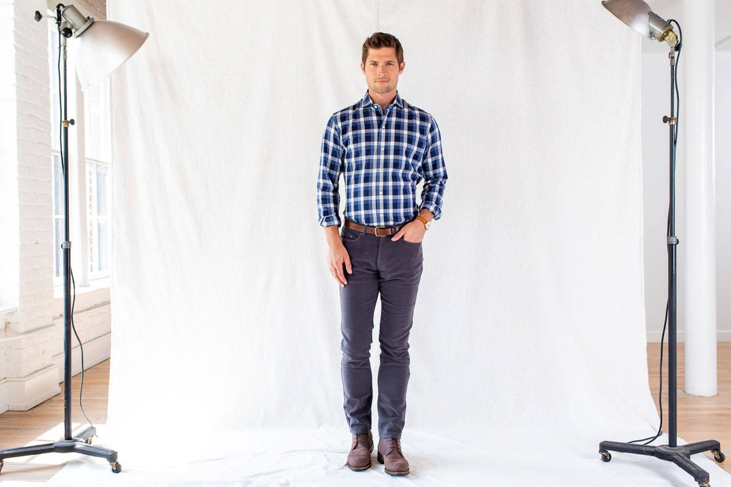 The Navy Deitz Plaid Casual Shirt Casual Shirt- Ledbury
