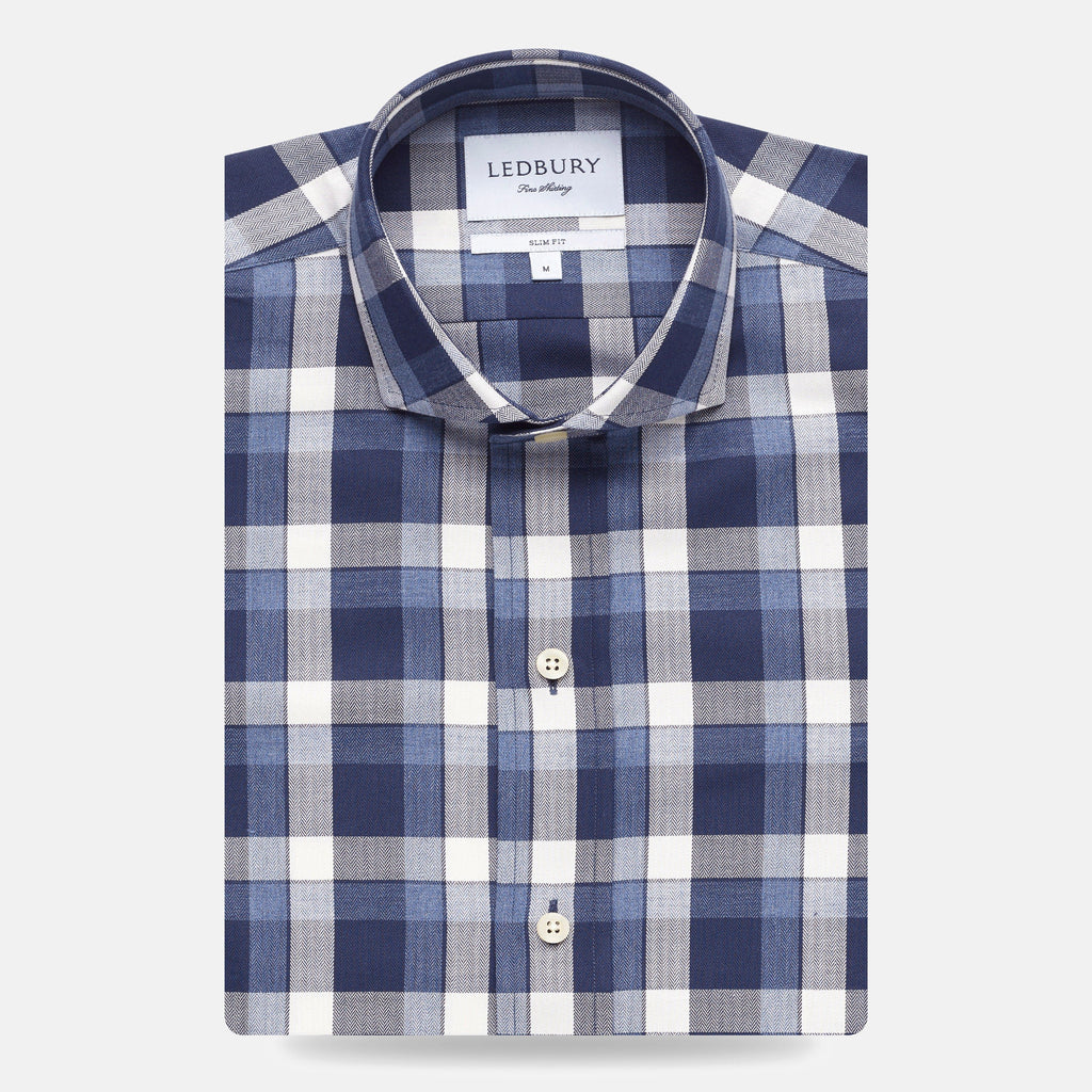 The Navy Deitz Plaid Casual Shirt Casual Shirt- Ledbury