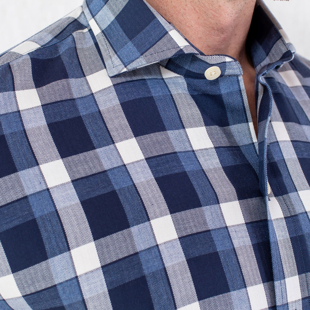 The Navy Deitz Plaid Casual Shirt Casual Shirt- Ledbury