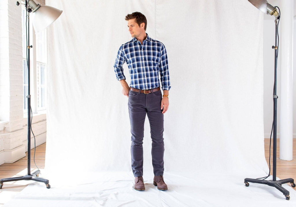 The Navy Deitz Plaid Casual Shirt Casual Shirt- Ledbury