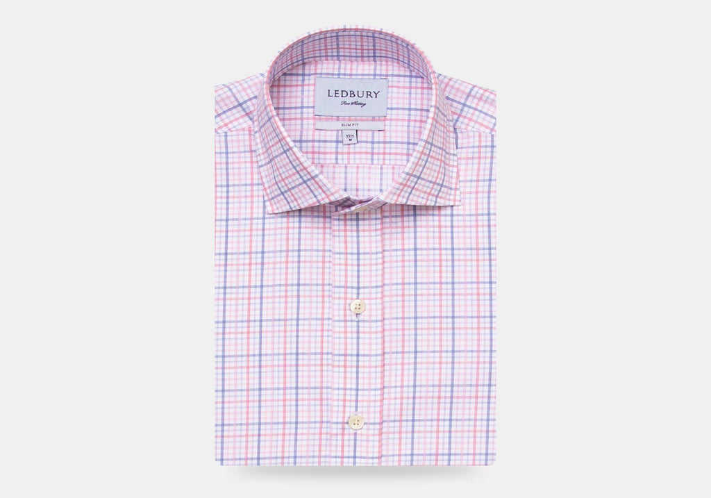 The Pink Drazin Check Dress Shirt Dress Shirt- Ledbury