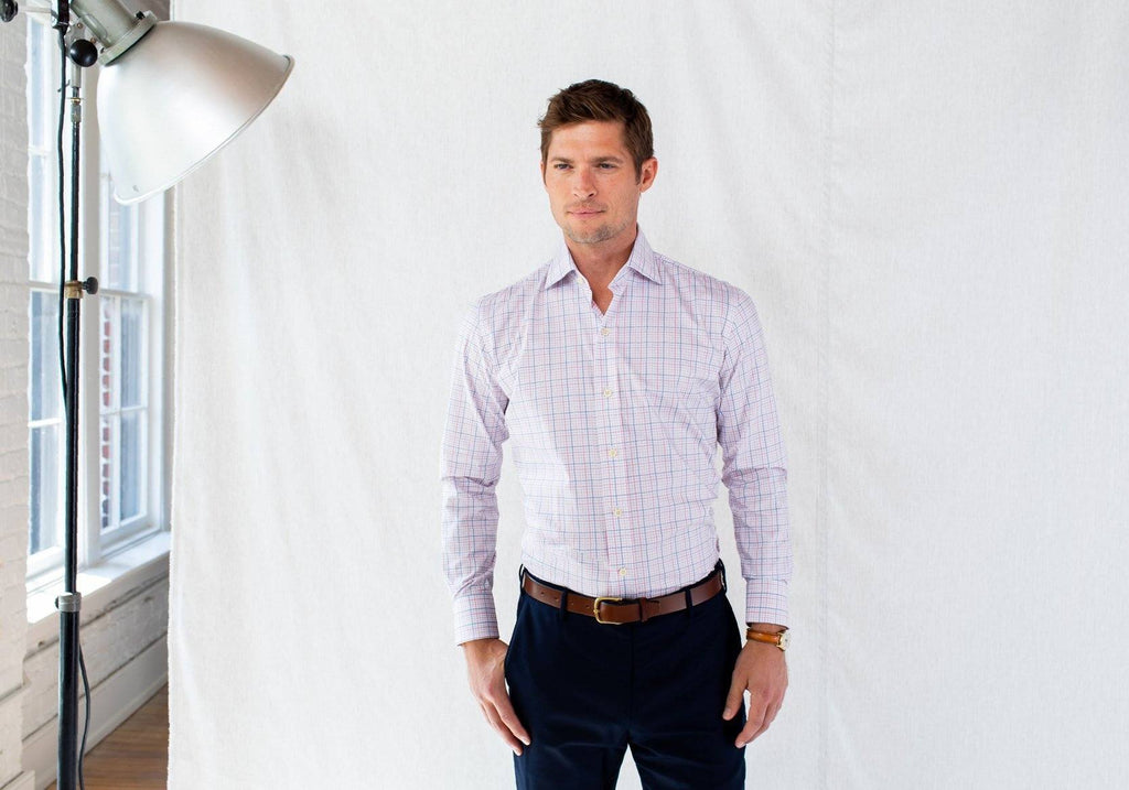 The Pink Drazin Check Dress Shirt Dress Shirt- Ledbury