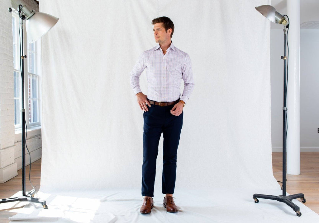 The Pink Drazin Check Dress Shirt Dress Shirt- Ledbury