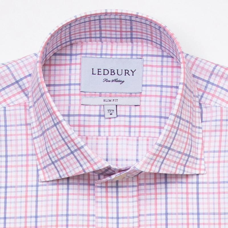 The Pink Drazin Check Dress Shirt Dress Shirt- Ledbury