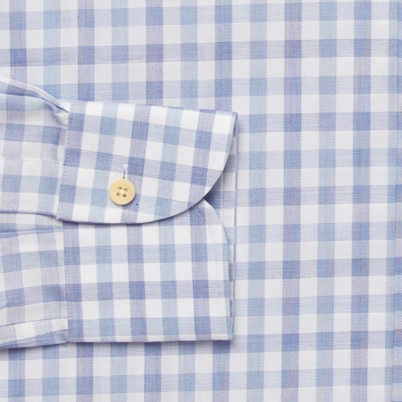 The Light Blue Corbly Gingham Dress Shirt Dress Shirt- Ledbury