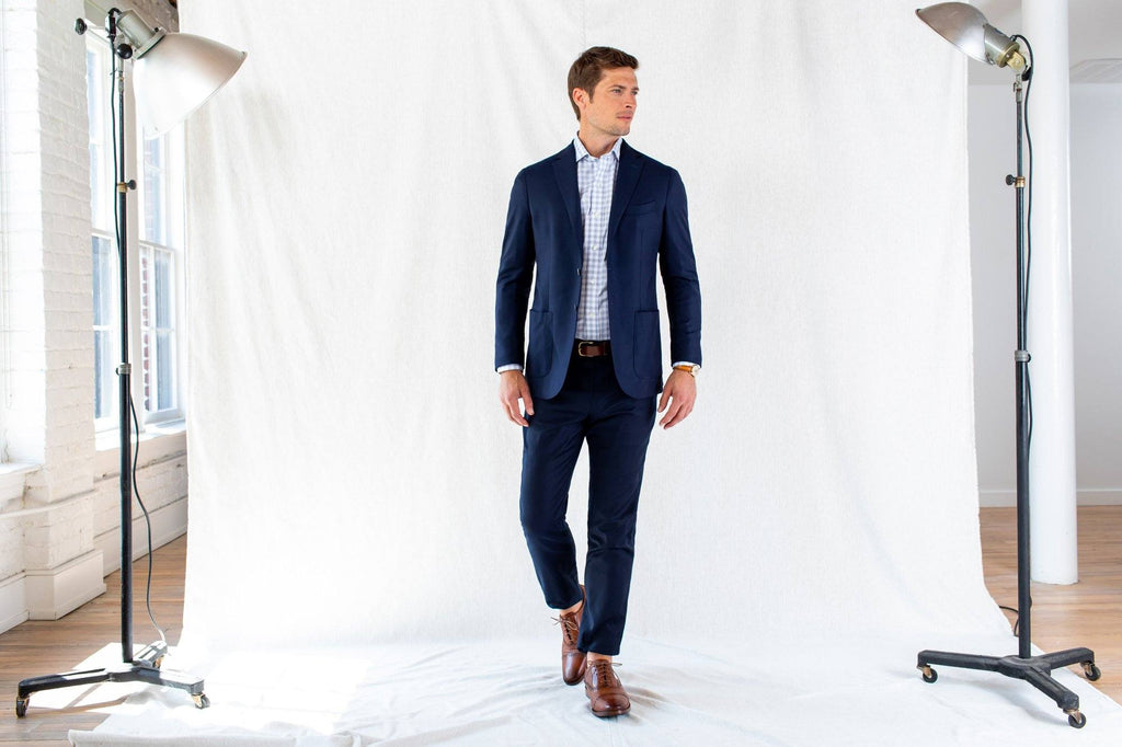 The Light Blue Corbly Gingham Dress Shirt Dress Shirt- Ledbury
