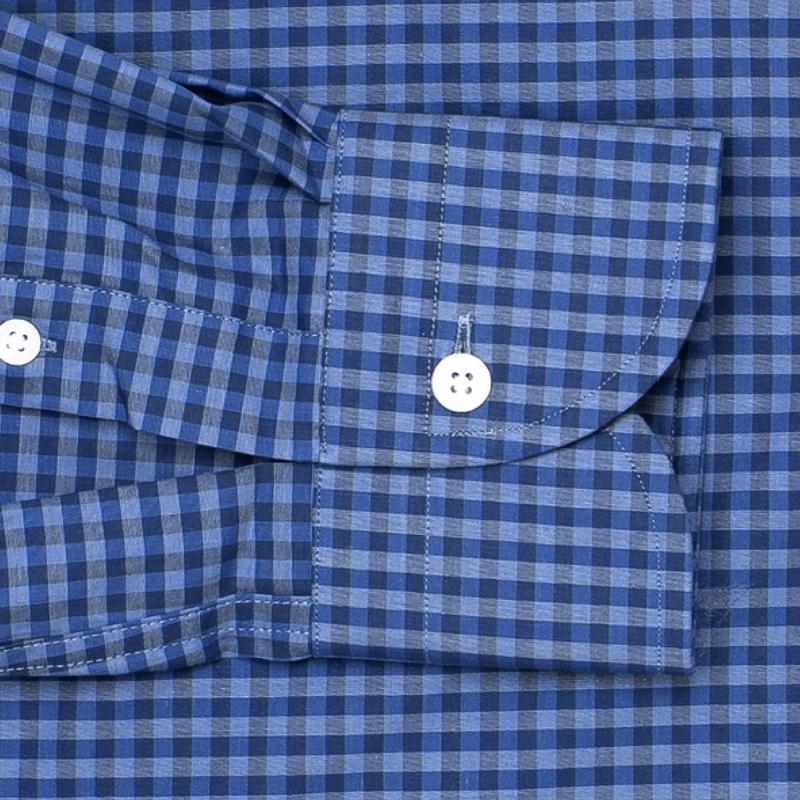 The Dark Blue Fairlee Gingham Dress Shirt Dress Shirt- Ledbury