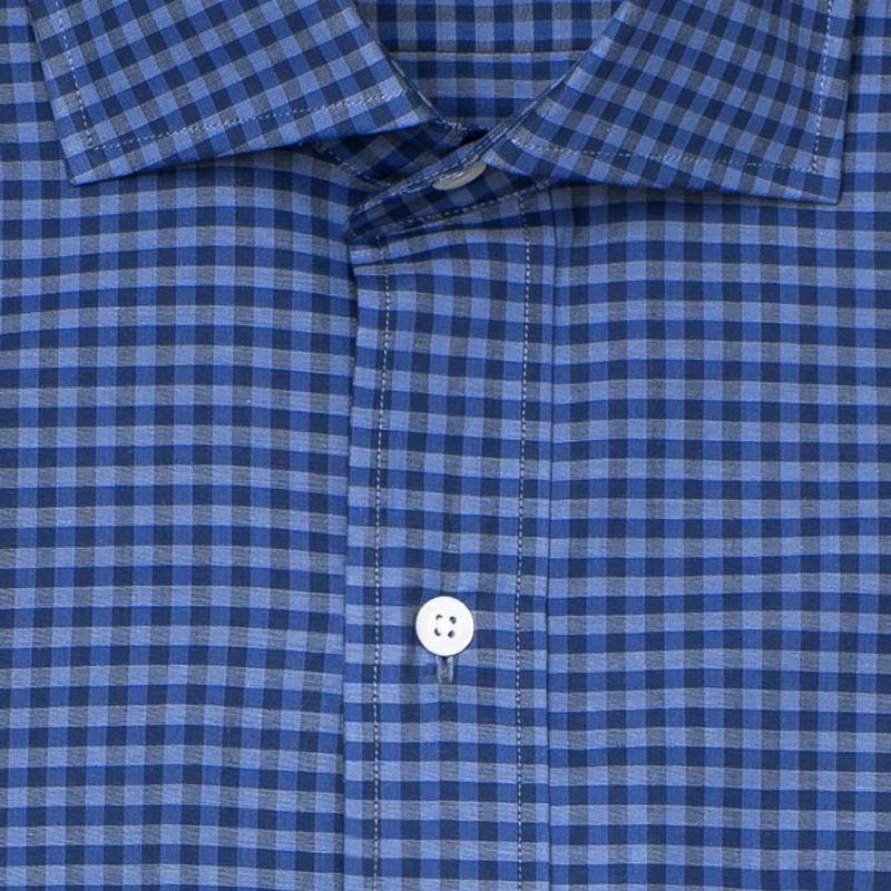 The Dark Blue Fairlee Gingham Dress Shirt Dress Shirt- Ledbury