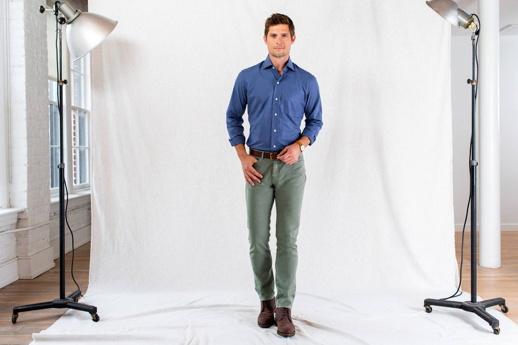 The Dark Blue Fairlee Gingham Dress Shirt Dress Shirt- Ledbury