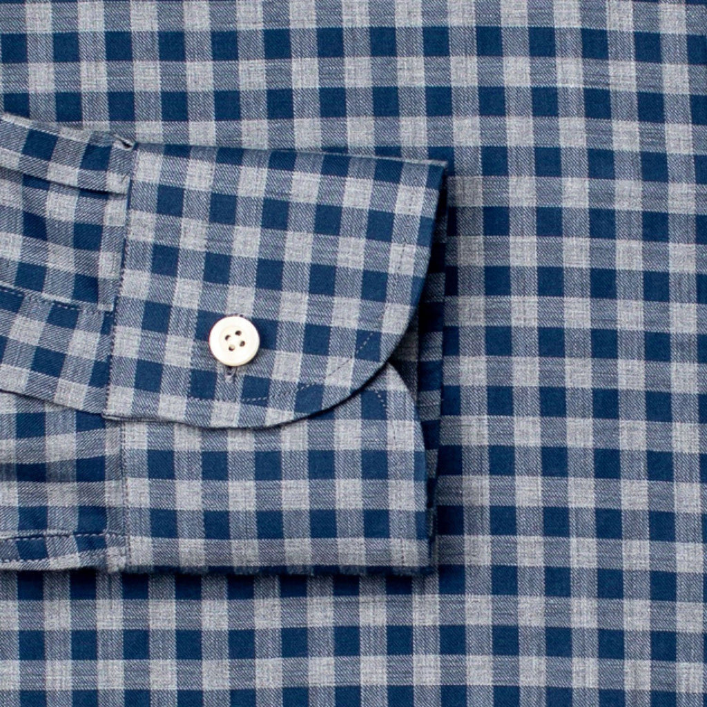The Aegean Blue Delham Brushed Gingham Casual Shirt Casual Shirt- Ledbury