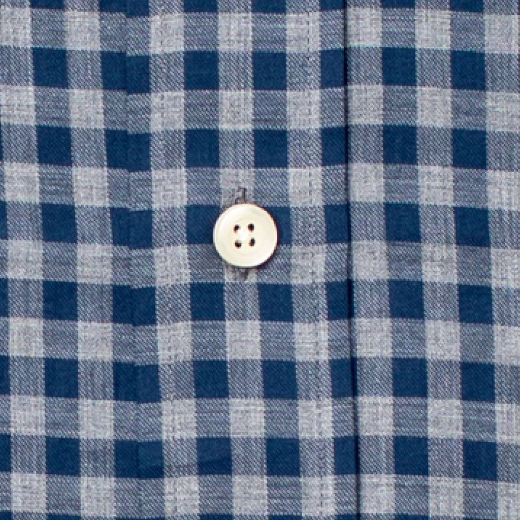 The Aegean Blue Delham Brushed Gingham Casual Shirt Casual Shirt- Ledbury