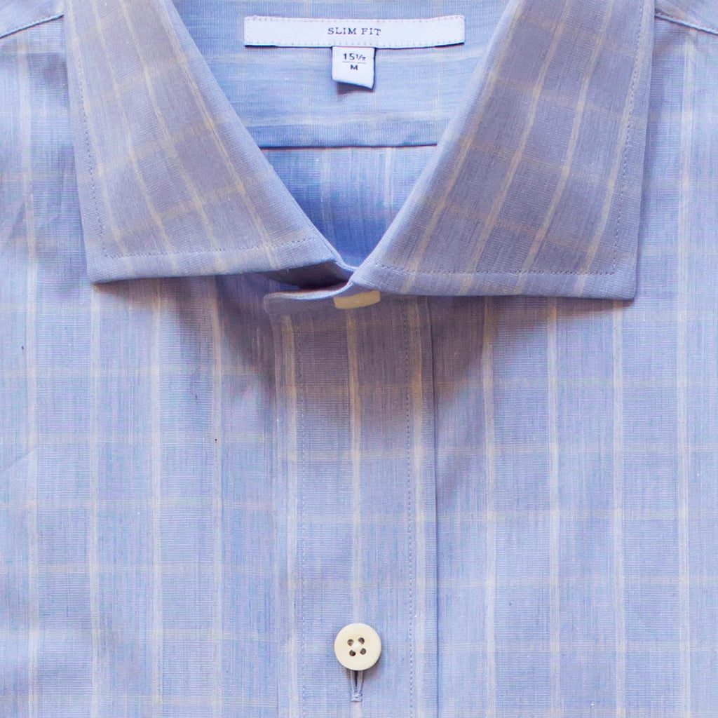 The Blue Woodward Windowpane Dress Shirt Dress Shirt- Ledbury