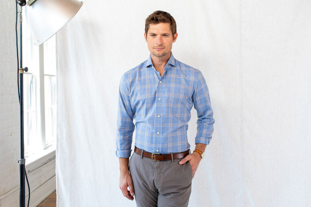 The Blue Clovercrest Cashmere Dress Shirt Dress Shirt- Ledbury