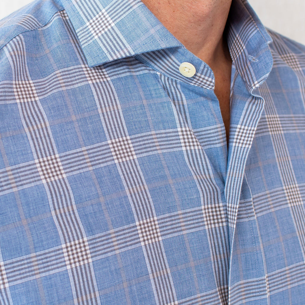 The Blue Clovercrest Cashmere Dress Shirt Dress Shirt- Ledbury