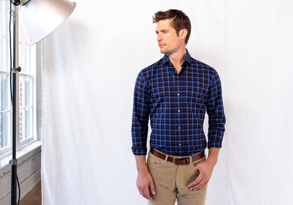 The Dark Blue Goode Plaid Casual Shirt Casual Shirt- Ledbury