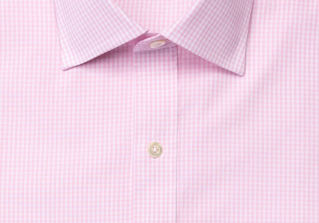 The Pink Gingham Poplin Dress Shirt Dress Shirt- Ledbury