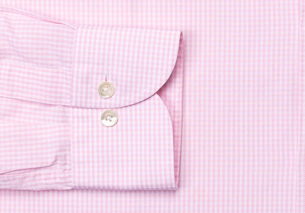 The Pink Gingham Poplin Dress Shirt Dress Shirt- Ledbury