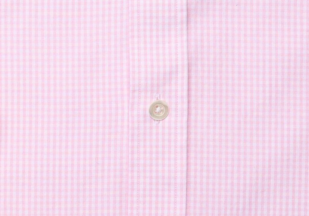 The Pink Gingham Poplin Dress Shirt Dress Shirt- Ledbury