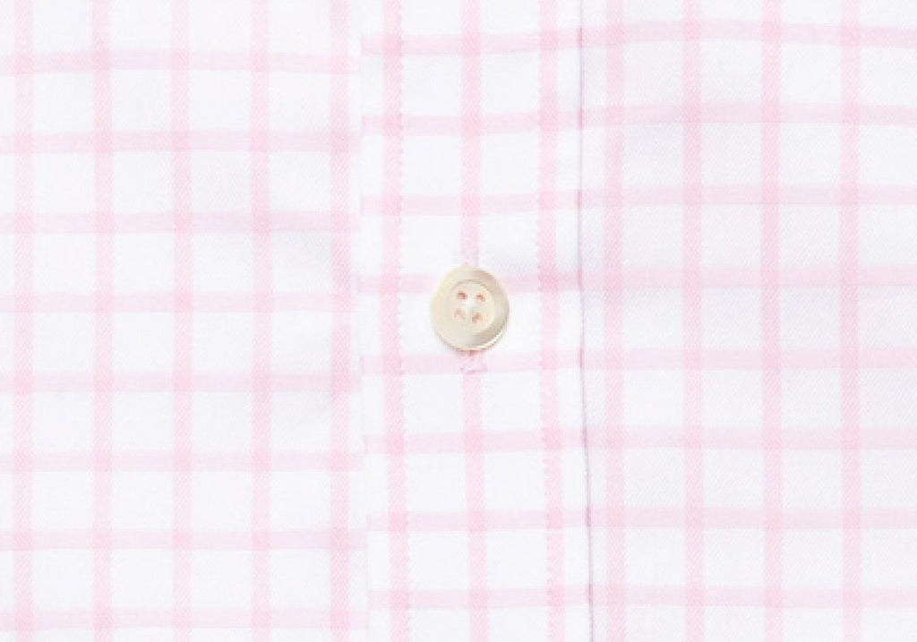 The Pink Fine Twill Windowpane Dress Shirt Dress Shirt- Ledbury