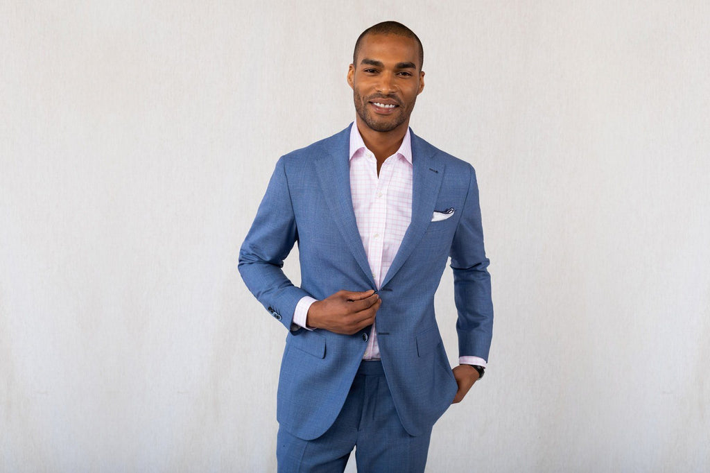 The Pink Fine Twill Windowpane Dress Shirt Dress Shirt- Ledbury