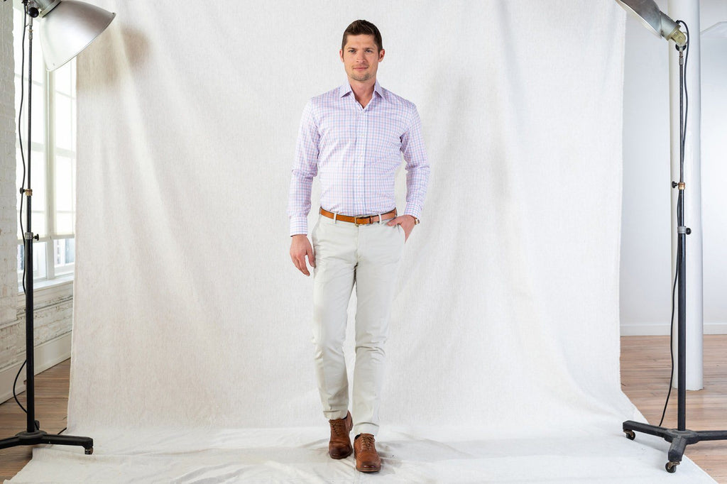 The Pink Wistrom Check Dress Shirt Casual Shirt- Ledbury