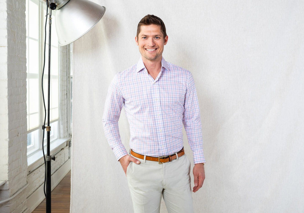 The Pink Wistrom Check Dress Shirt Casual Shirt- Ledbury