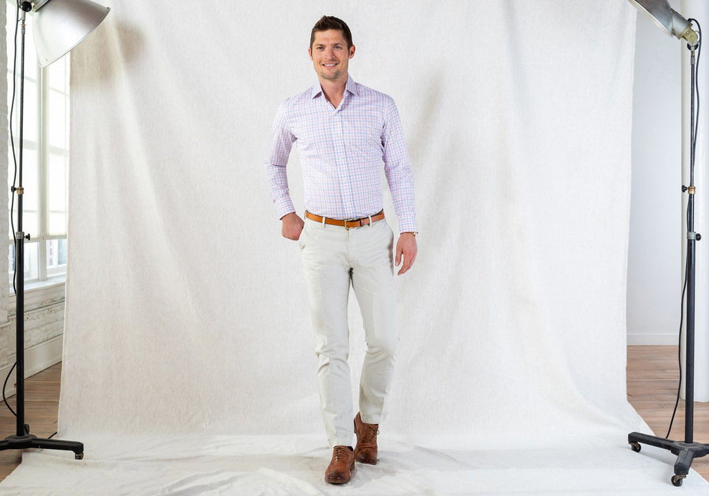 The Pink Wistrom Check Dress Shirt Casual Shirt- Ledbury