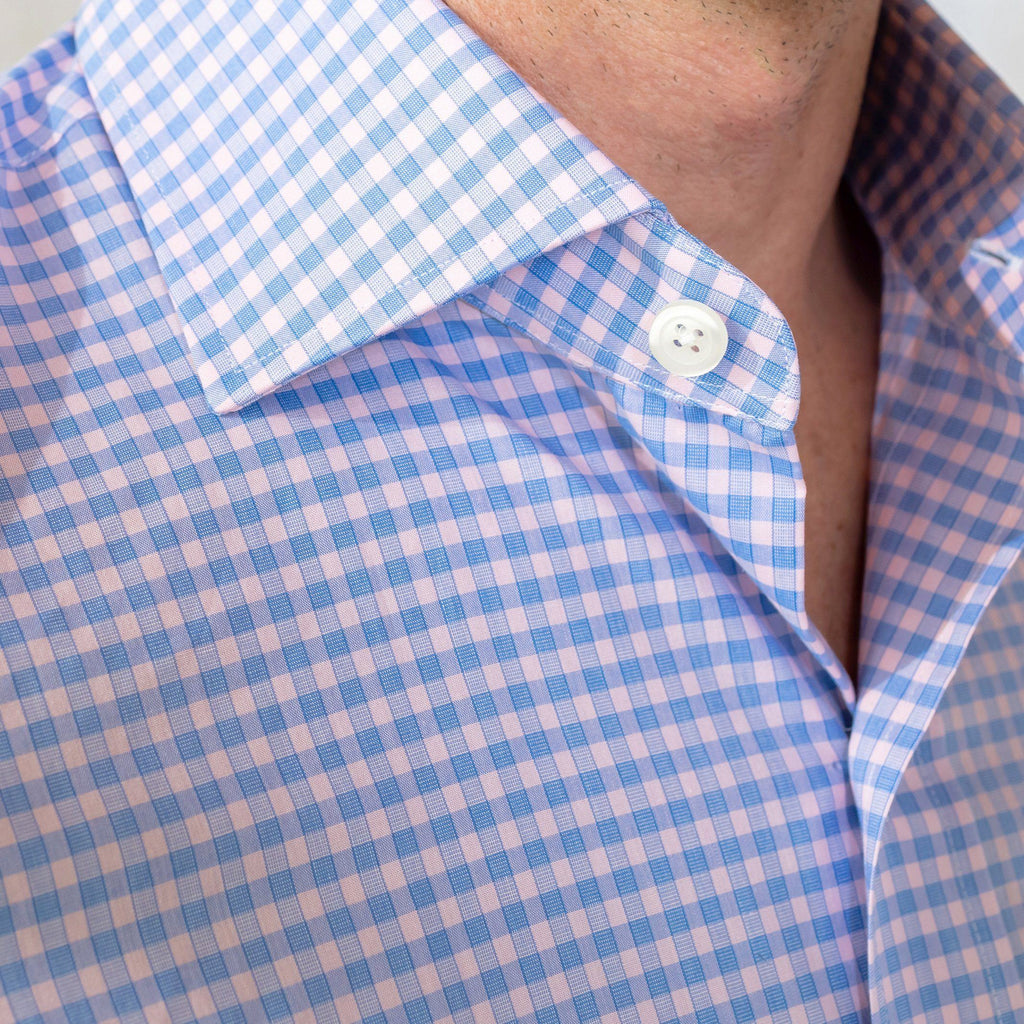 The Pink Prestwick Performance Gingham Dress Shirt Dress Shirt- Ledbury