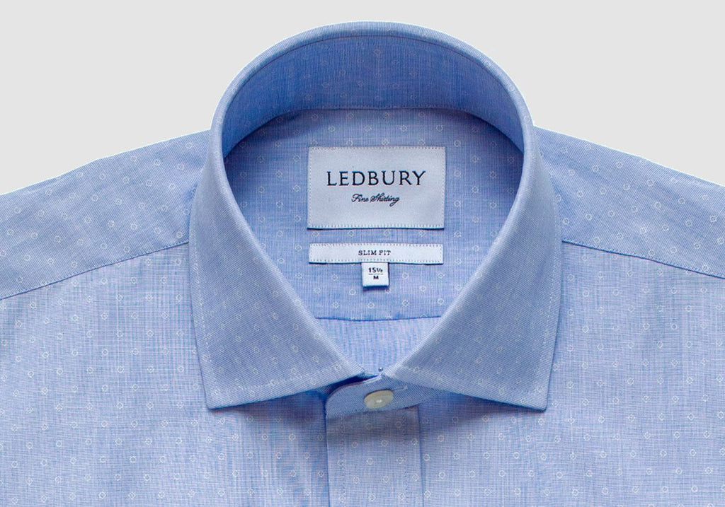 The Blue Loren Dot Dress Shirt Dress Shirt- Ledbury