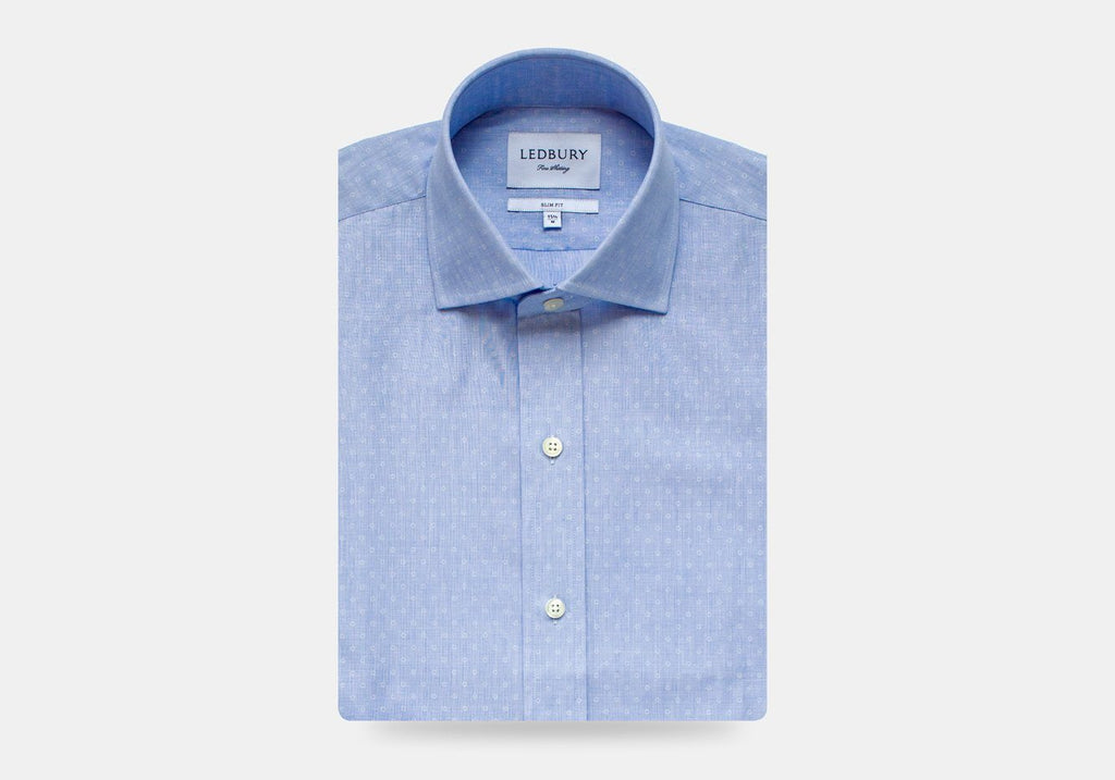 The Blue Loren Dot Dress Shirt Dress Shirt- Ledbury