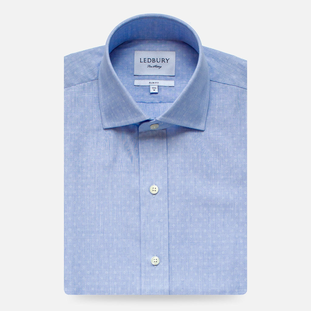 The Blue Loren Dot Dress Shirt Dress Shirt- Ledbury