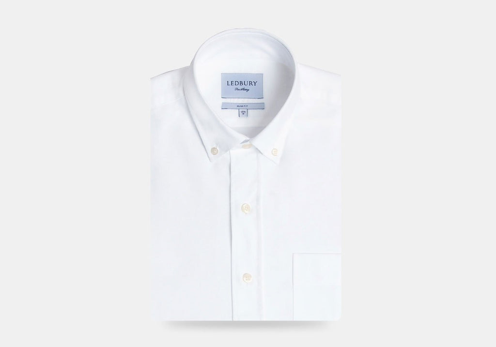 The 2020 White Mayfield Washed Oxford Casual Shirt Casual Shirt- Ledbury