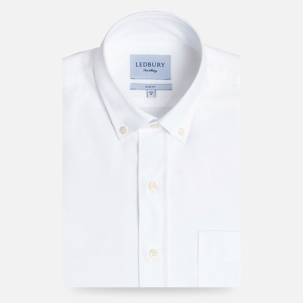 The 2020 White Mayfield Washed Oxford Casual Shirt Casual Shirt- Ledbury