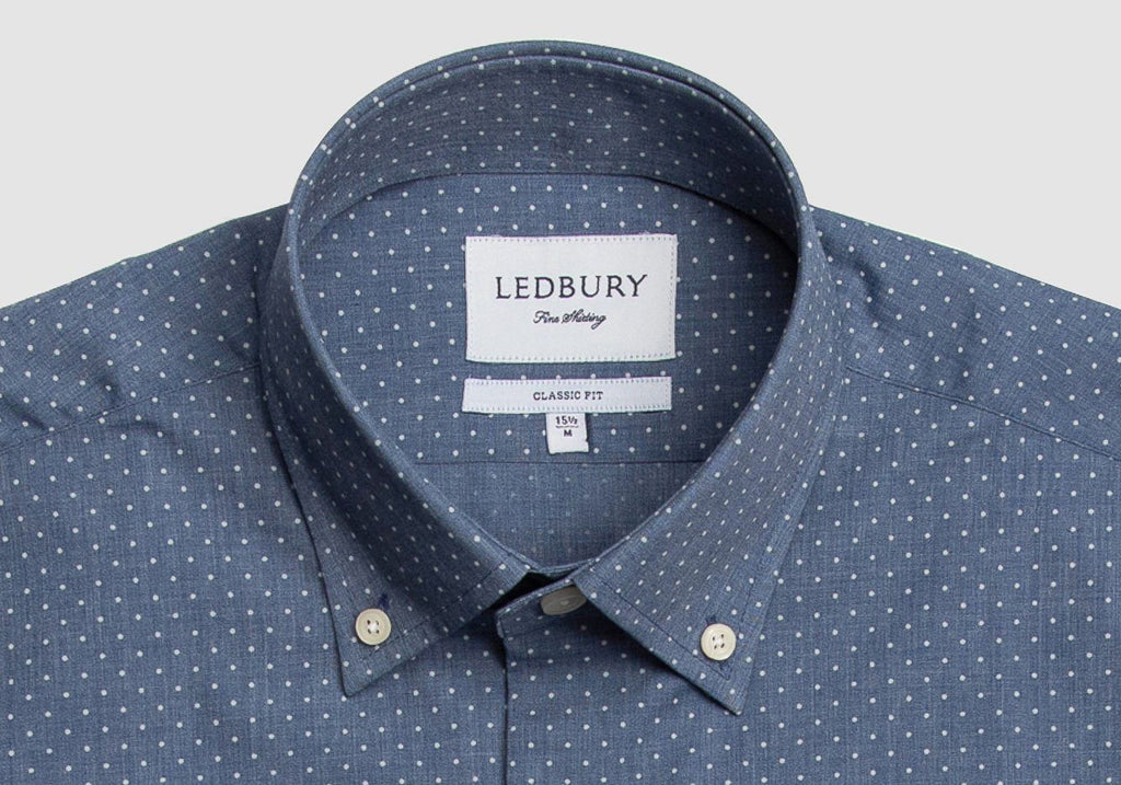 The Short Sleeve Jasper Dot Print Casual Shirt Short Sleeve- Ledbury